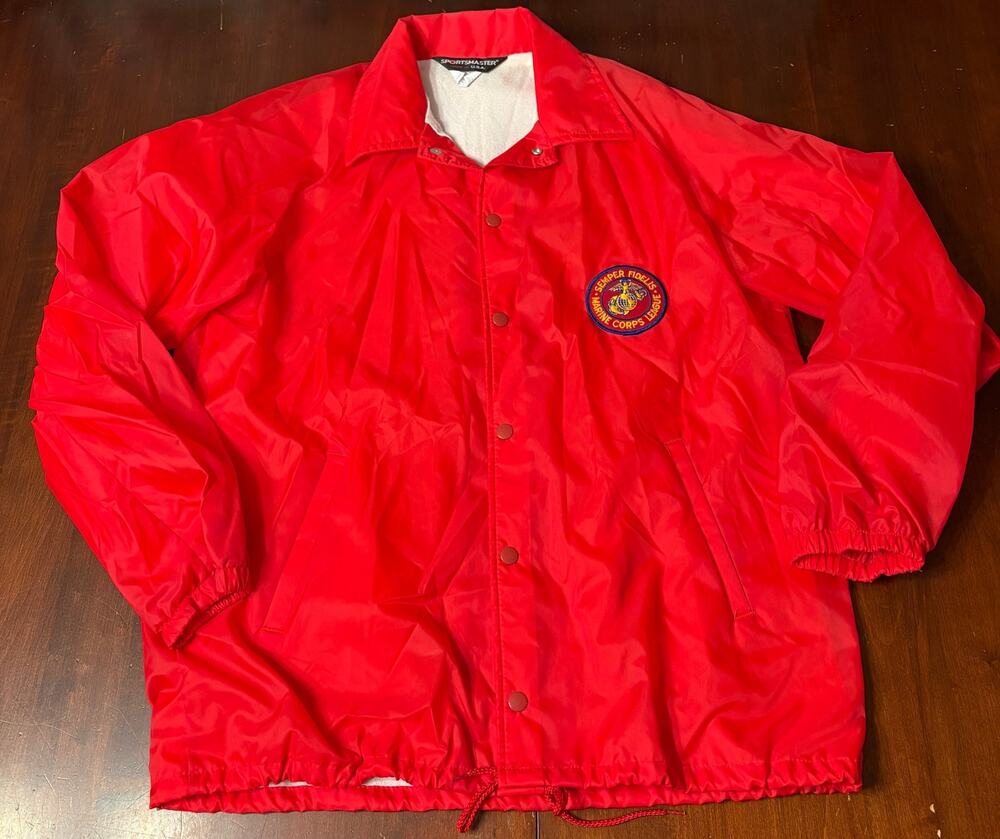 Vintage US Marine Corps League Sportsmaster USA Made Red Jacket M